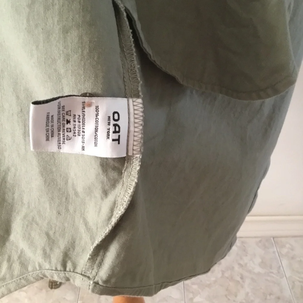 HP-OAT NEW YORK OVERSIZED MEDIUM OLIVE SLEEVE SHIRT DRESS/ SIZE M/ NEW CONDITION - Picture 9 of 10